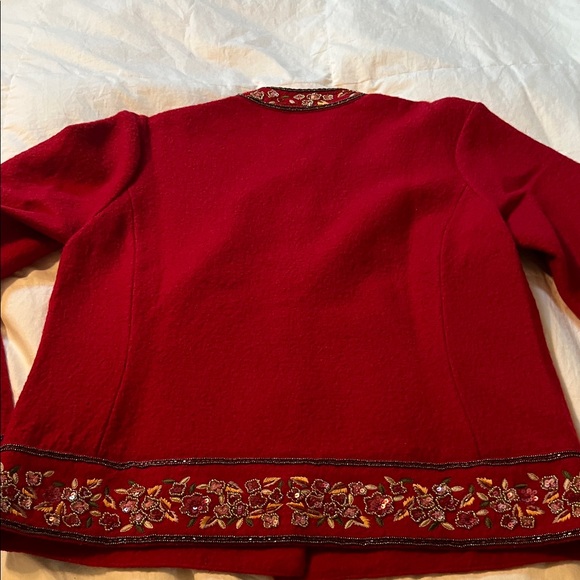 Talbots Embroidered Red Women's Jacket. Size medium - Picture 4 of 4